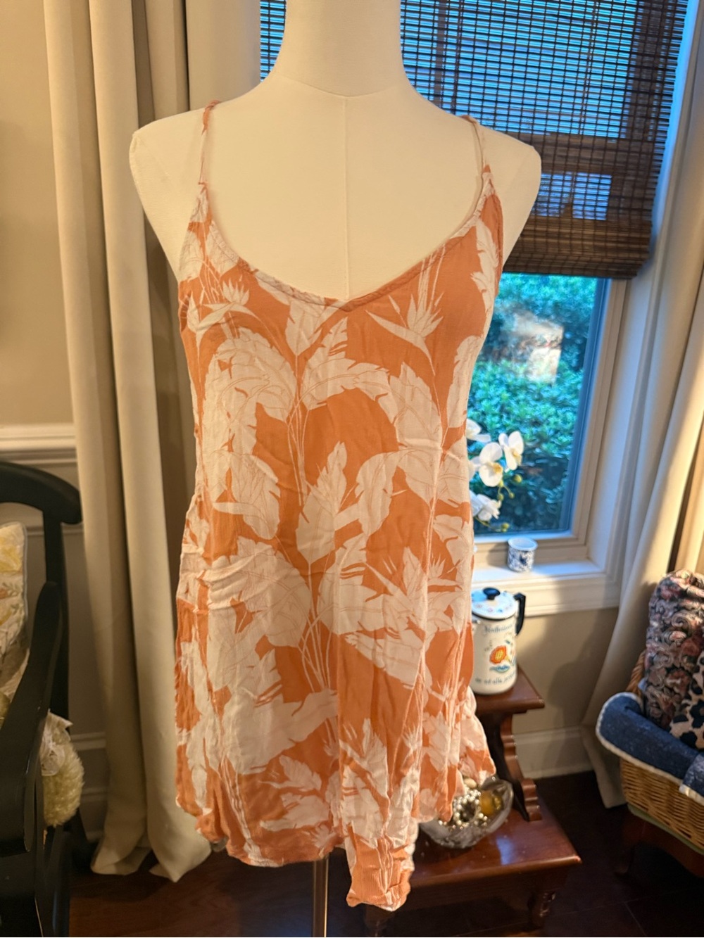 Roxy Orange and White Floral Mini Dress